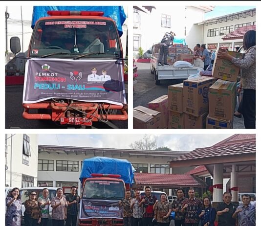 Peduli Bencana Siau, Pemkot Tomohon Salurkan Bantuan