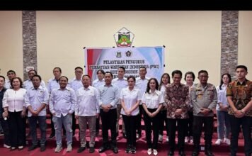 Hadiri Pelantikan PWI Tomohon, Walikota Ajak Semua Insan Pers Sukseskan TIFF 2026