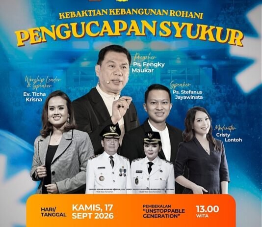 KKR Pengucapan Syukur di Tomohon, Momentum Bangun Spiritualitas dan Kebersamaan